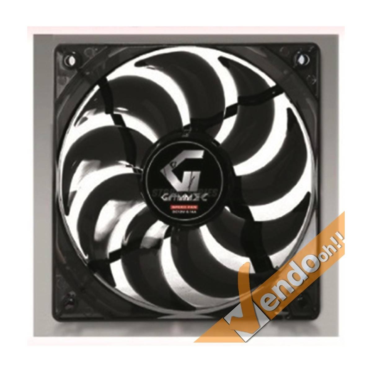 VENTOLA RAFFREDDAMENTO COMPUTER COLORATA NERA LUCE GIALLA PC FAN 12X12 CM 3+ 4PIN