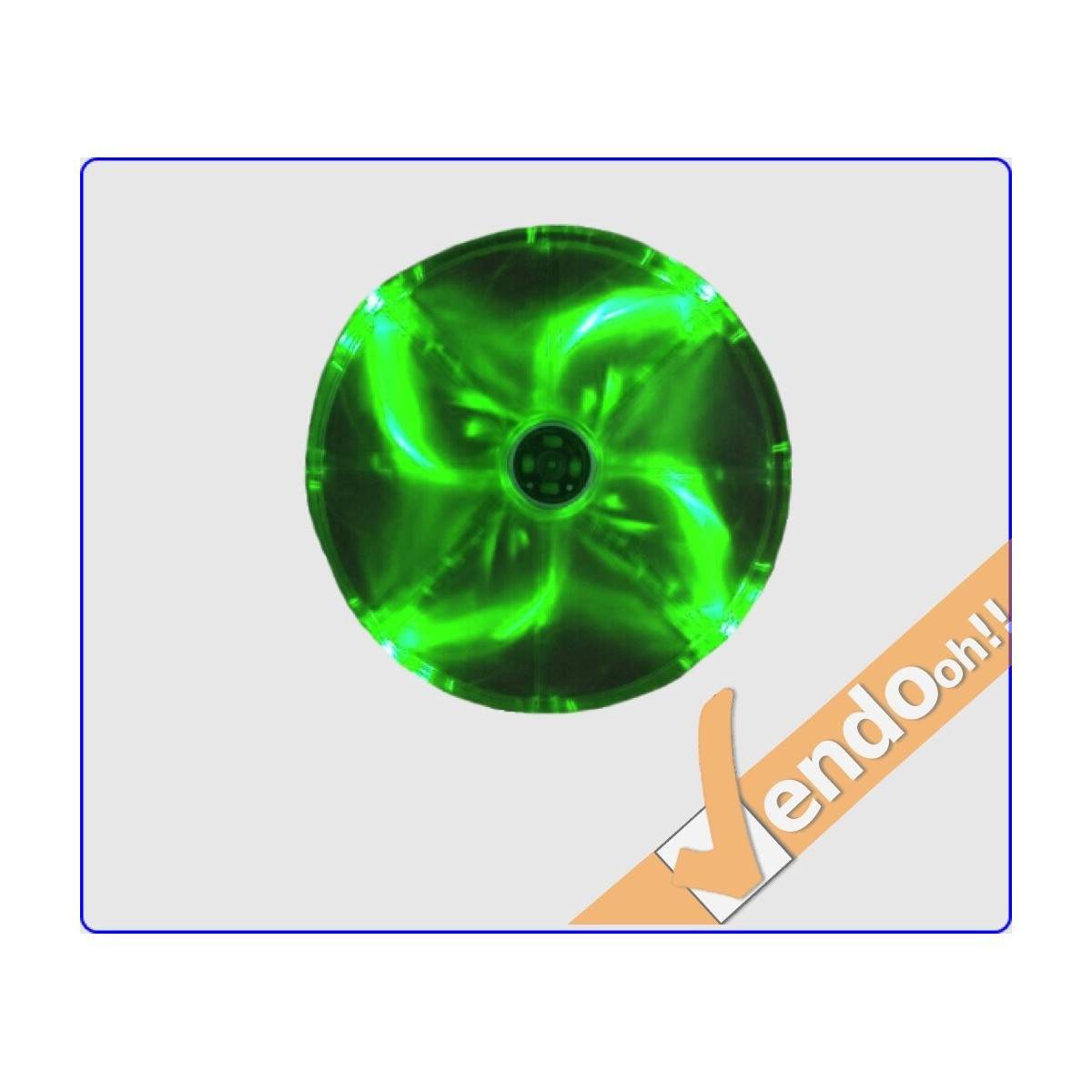 VENTOLA RAFFREDDAMENTO COMPUTER CASE PC FAN 20 CM 4 + 3 PIN 12 V LUCE VERDE