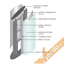 TOTEM PUBBLICITARIO BIFACCIALE DA TERRA DA INTERNO CERTIFICATO H 200 L 42 CM