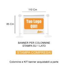 BANNER COMPRESO DI STAMPA 1 LATO PER COLONNINE DELIMITA AREA PRIVACY SEPARA CODE